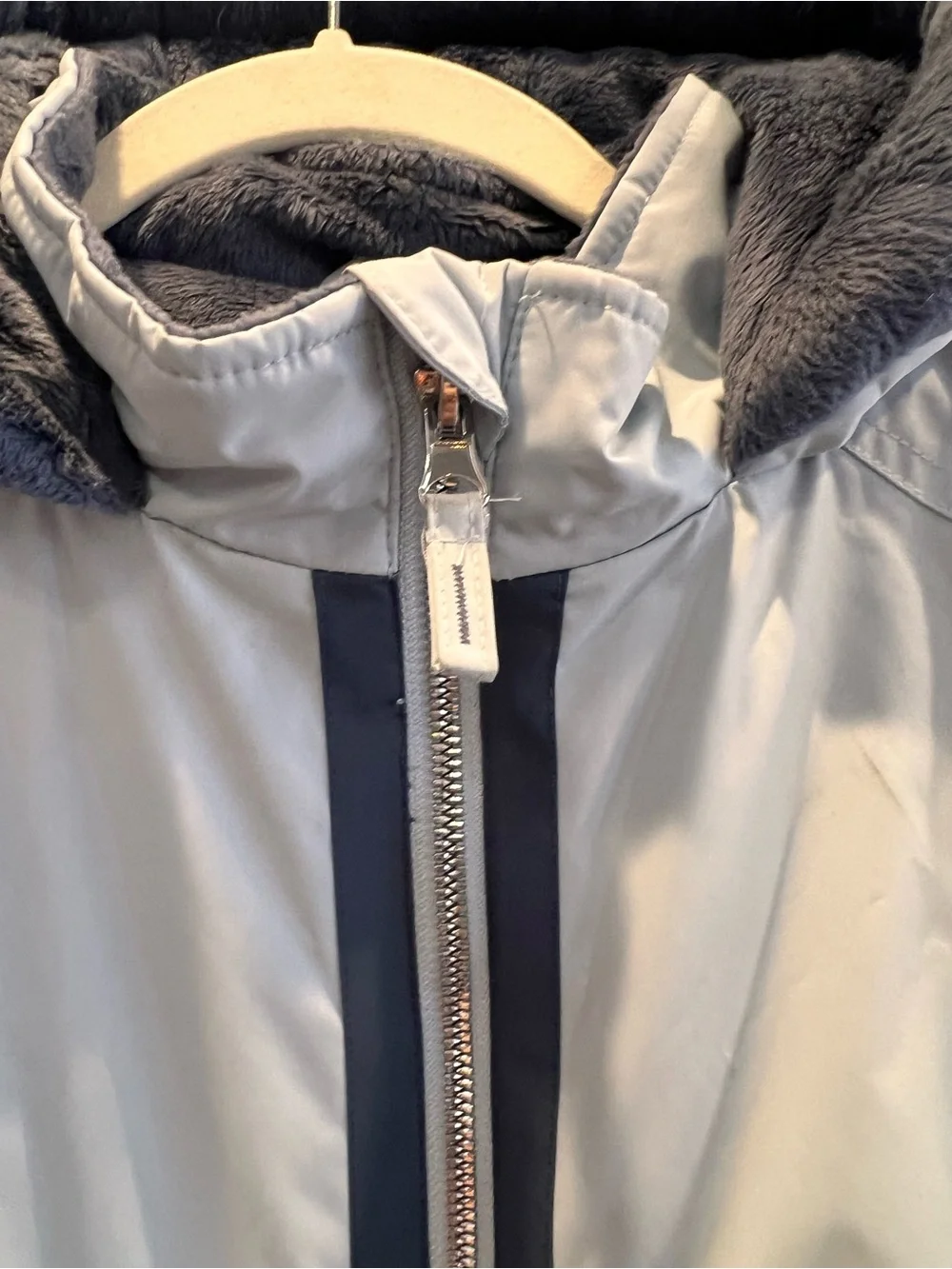 Free Country Girls Snow Jacket L 10/12 Skysleet Charcoal Grey Butter Pile Hood